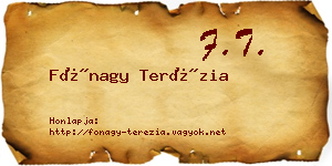 Fónagy Terézia névjegykártya